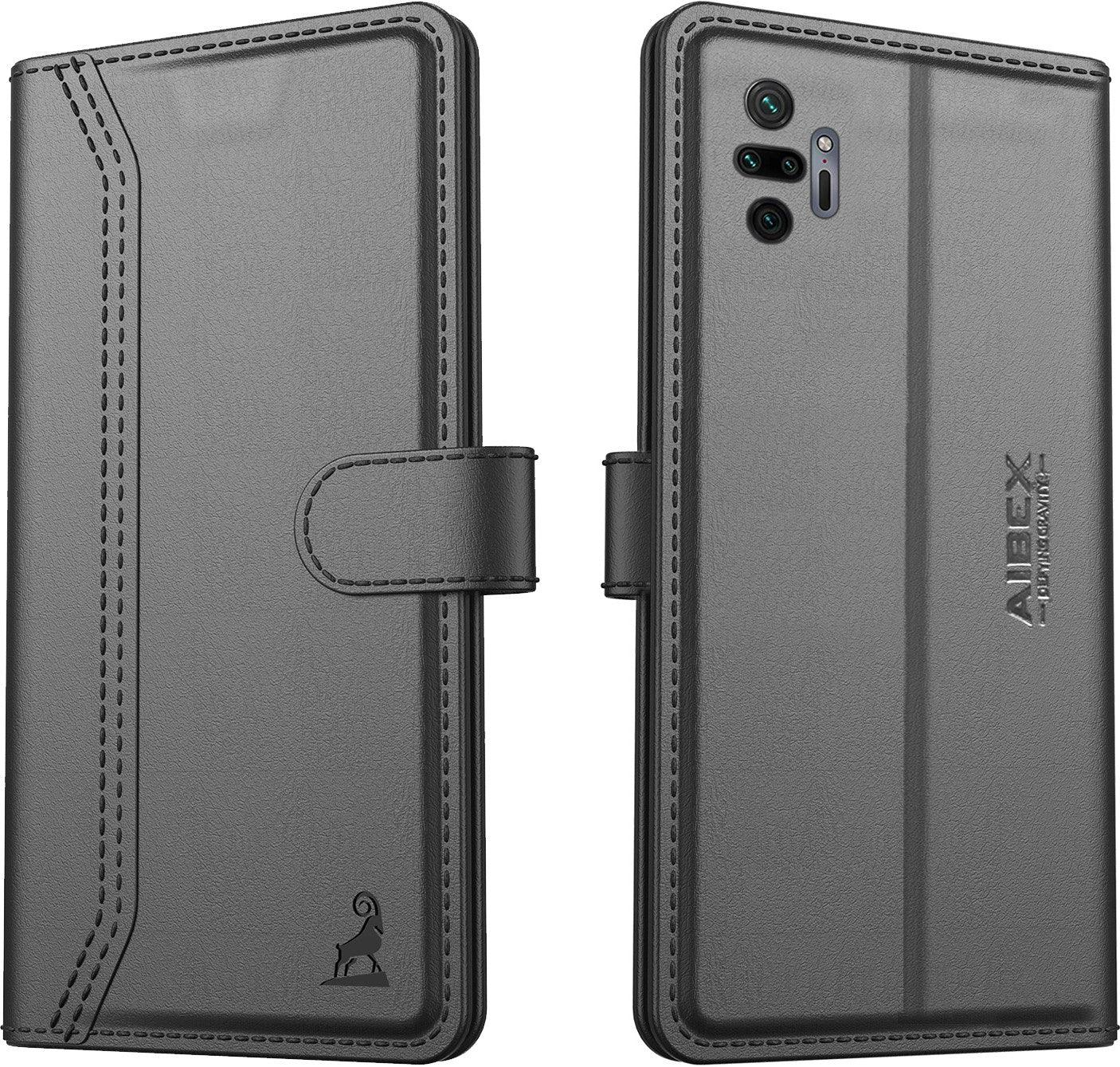 Xiaomi Redmi Note 10 Pro Aibex PU Leather Flip Cover Foldable Stand & Pocket Magnetic Closure - Aibex